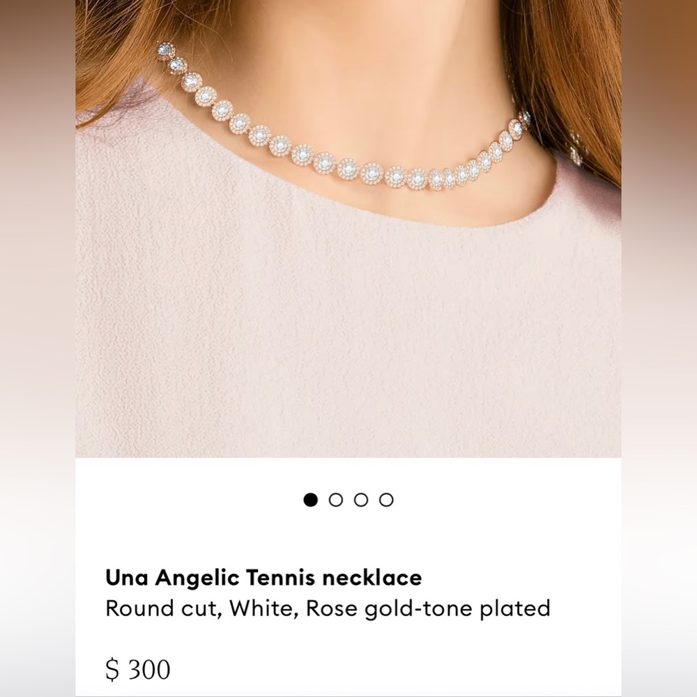 Swarovski Una Angelic Tennis Necklace Rosegold